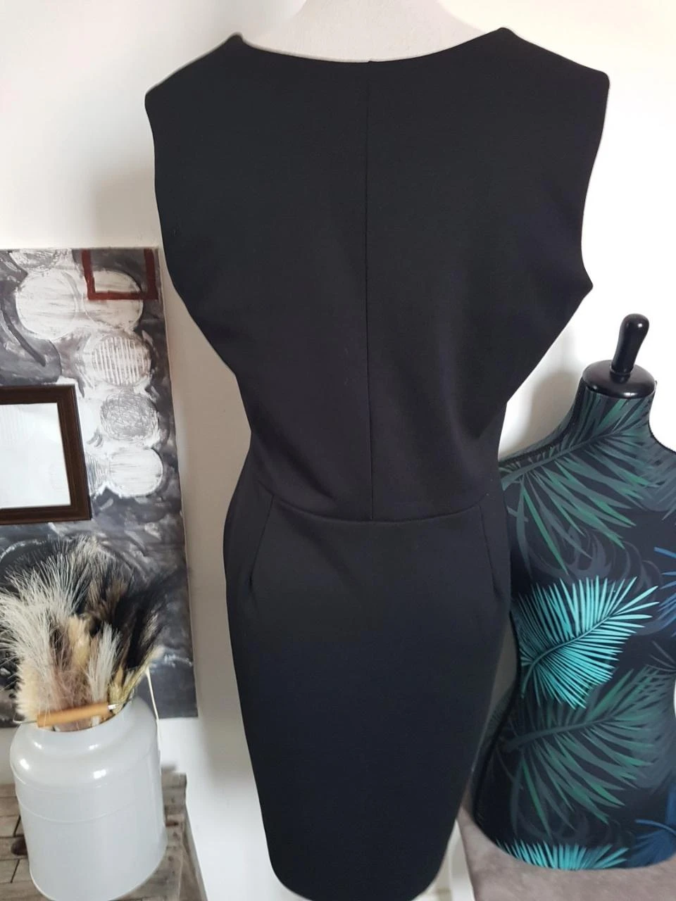 ❤️Black two-material suede dress Larah créateur Paris size 42/44 – photo 3
